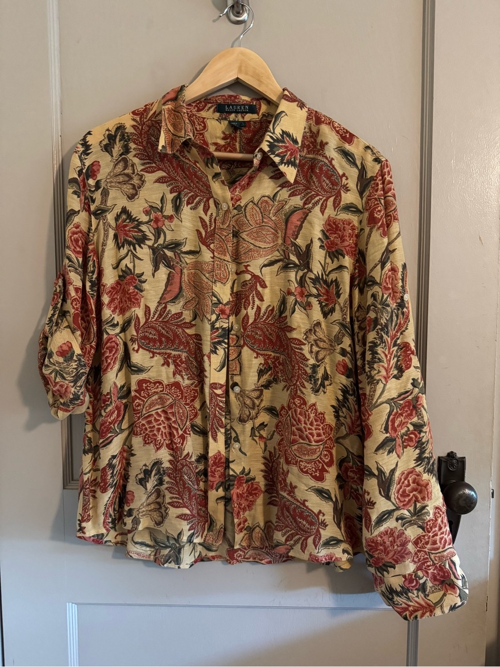 Lauren Ralph Lauren Yellow Floral Button-Down Shirt
